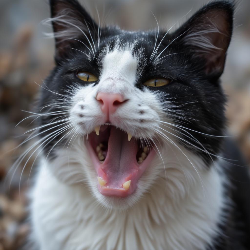 Cat Yawning While Thinking of Funny Arabic Cat Names