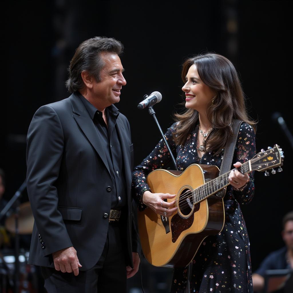 johnny cash and june carter on stage