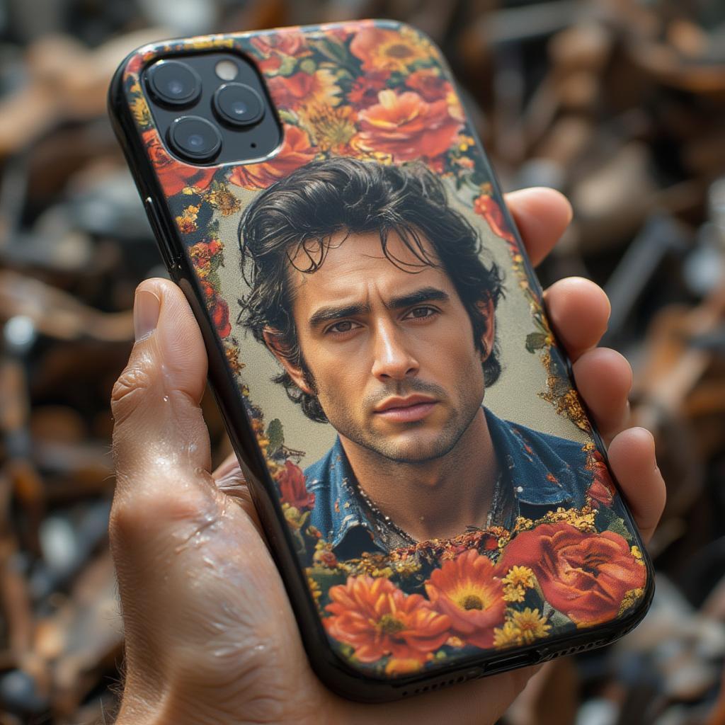 Johnny Cash phone case showcasing cover art from his iconic albums