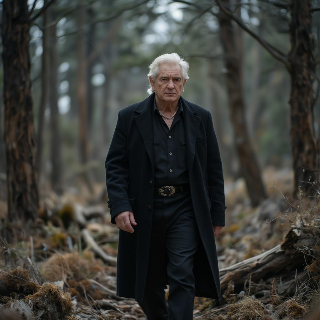 johnny cash walking through woods