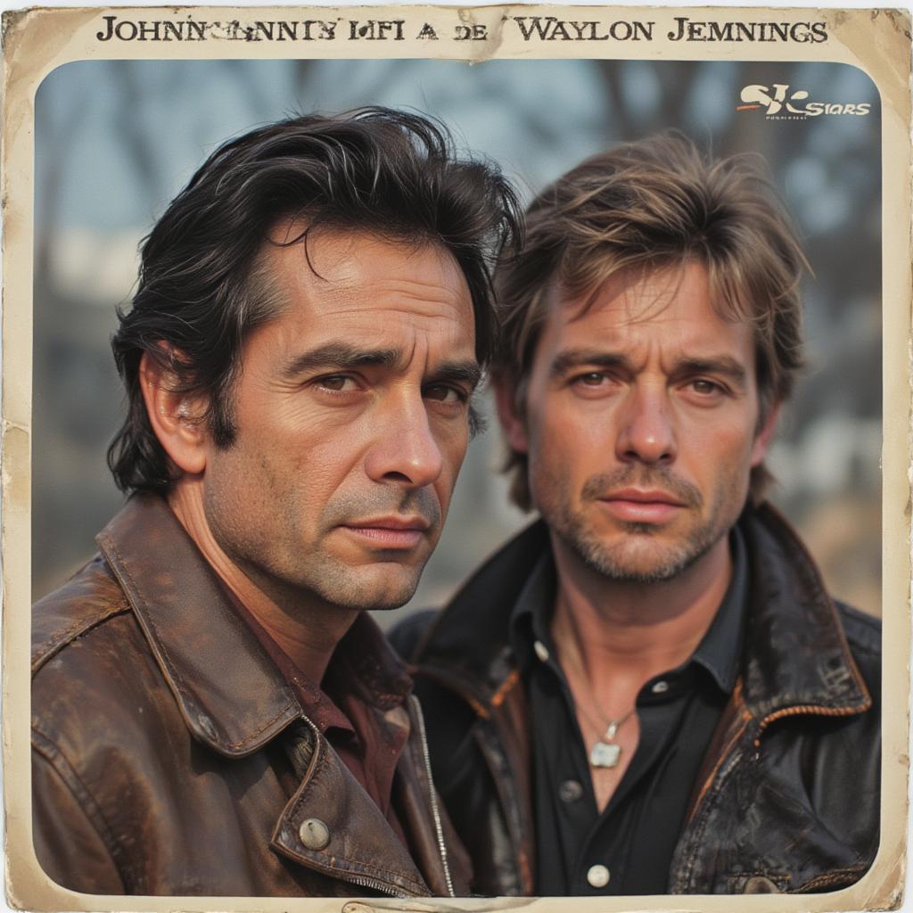 album cover showing johnny cash and waylon jennings