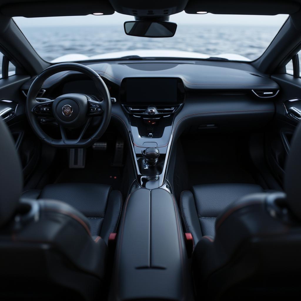 karma revero black leather interior