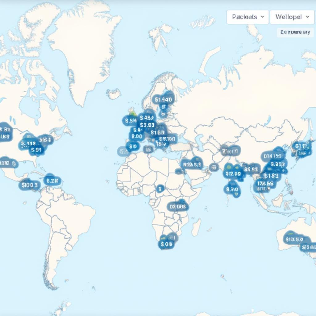 Kayak explore map showing flight destinations and prices