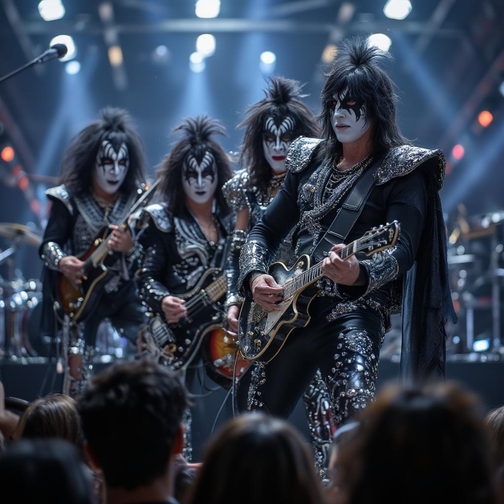 kiss band with makeup on stage