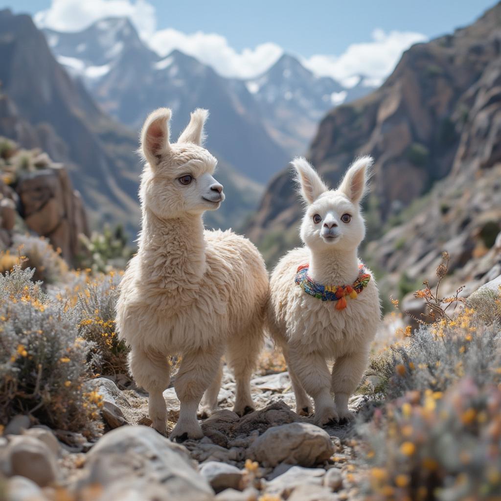 Kuzco and Pacha, as Llamas, on a journey