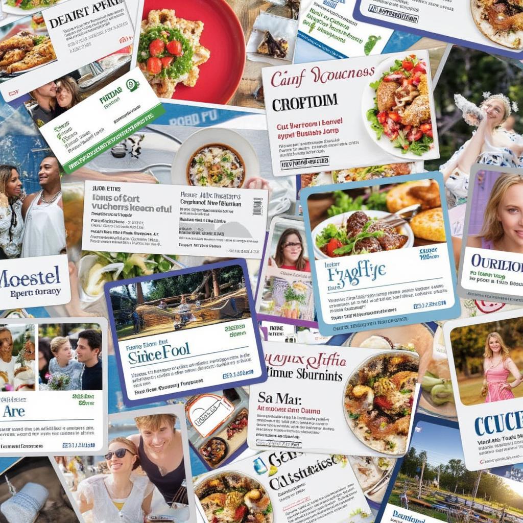 A variety of vouchers for lifestyle shops