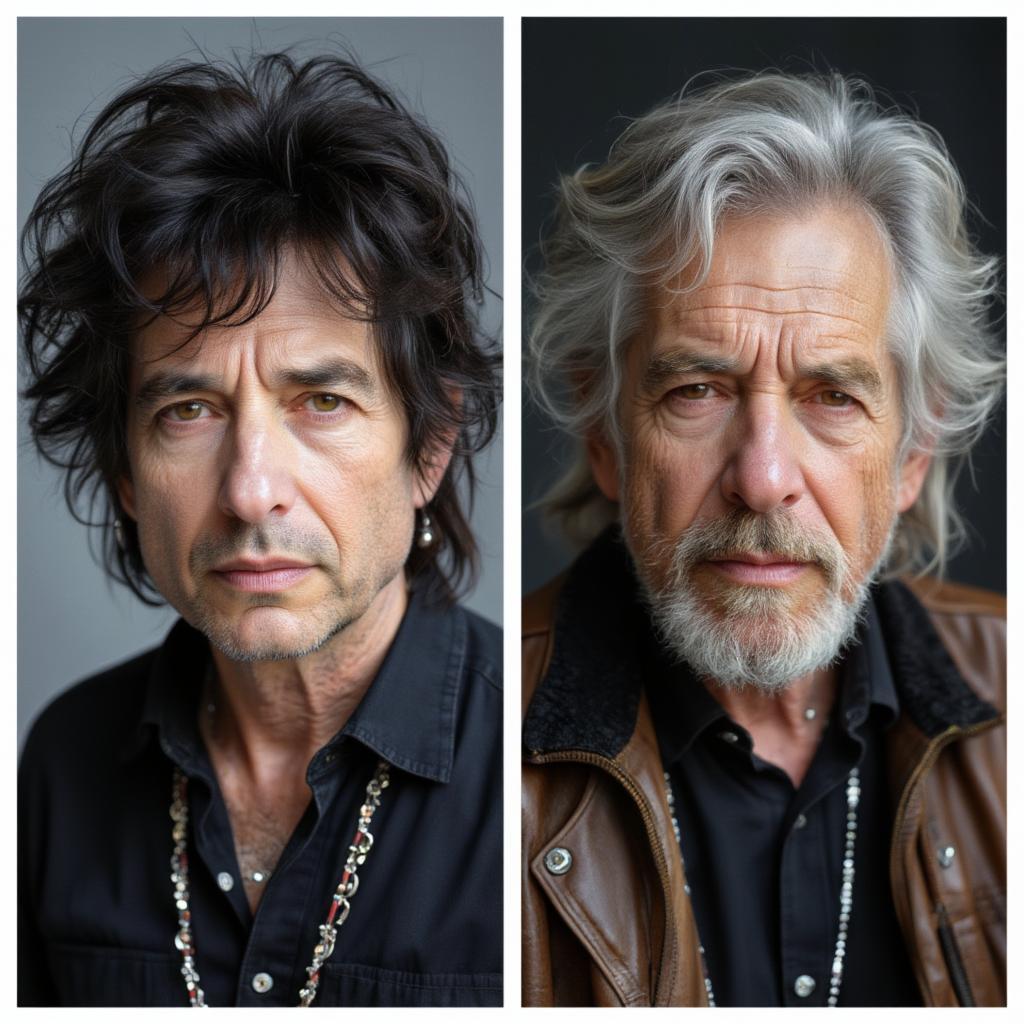 composite image of bob dylan and lucinda williams portraits