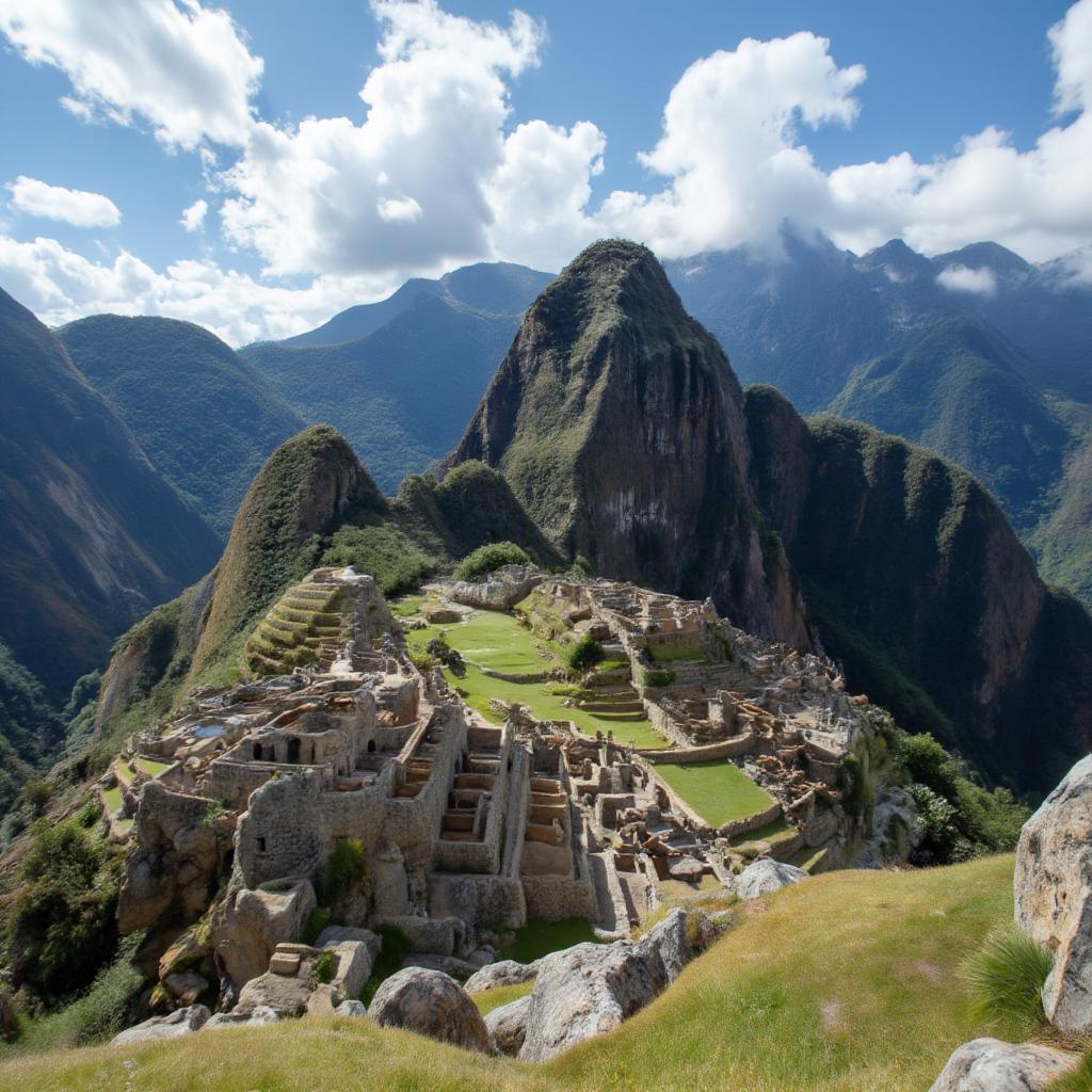 machu picchu ancient inca site andes mountains