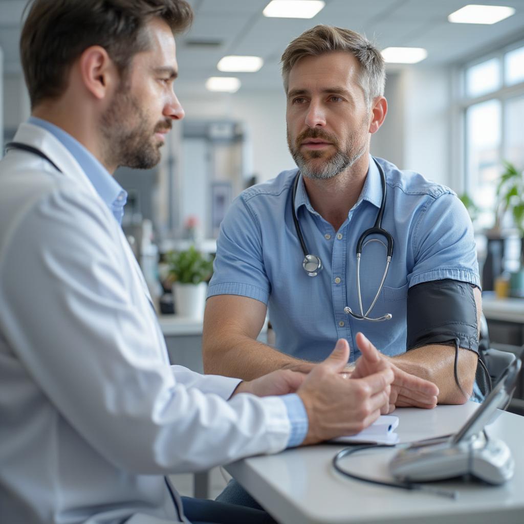 Man Receiving a Routine Medical Checkup