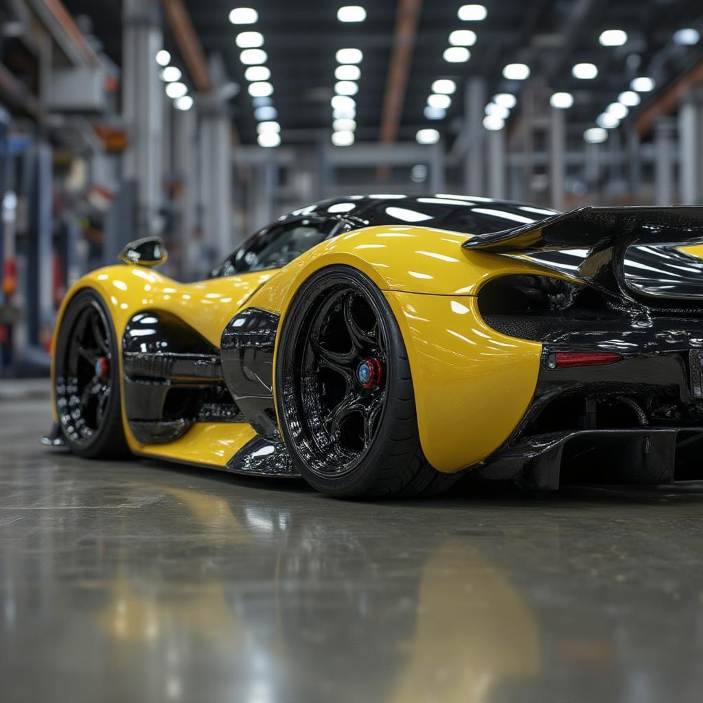 mclaren p1 2018 side profile showing carbon fiber body and aerodynamic lines