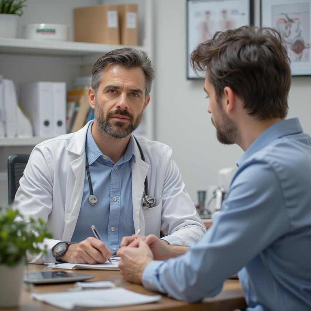 Man Talking To Doctor