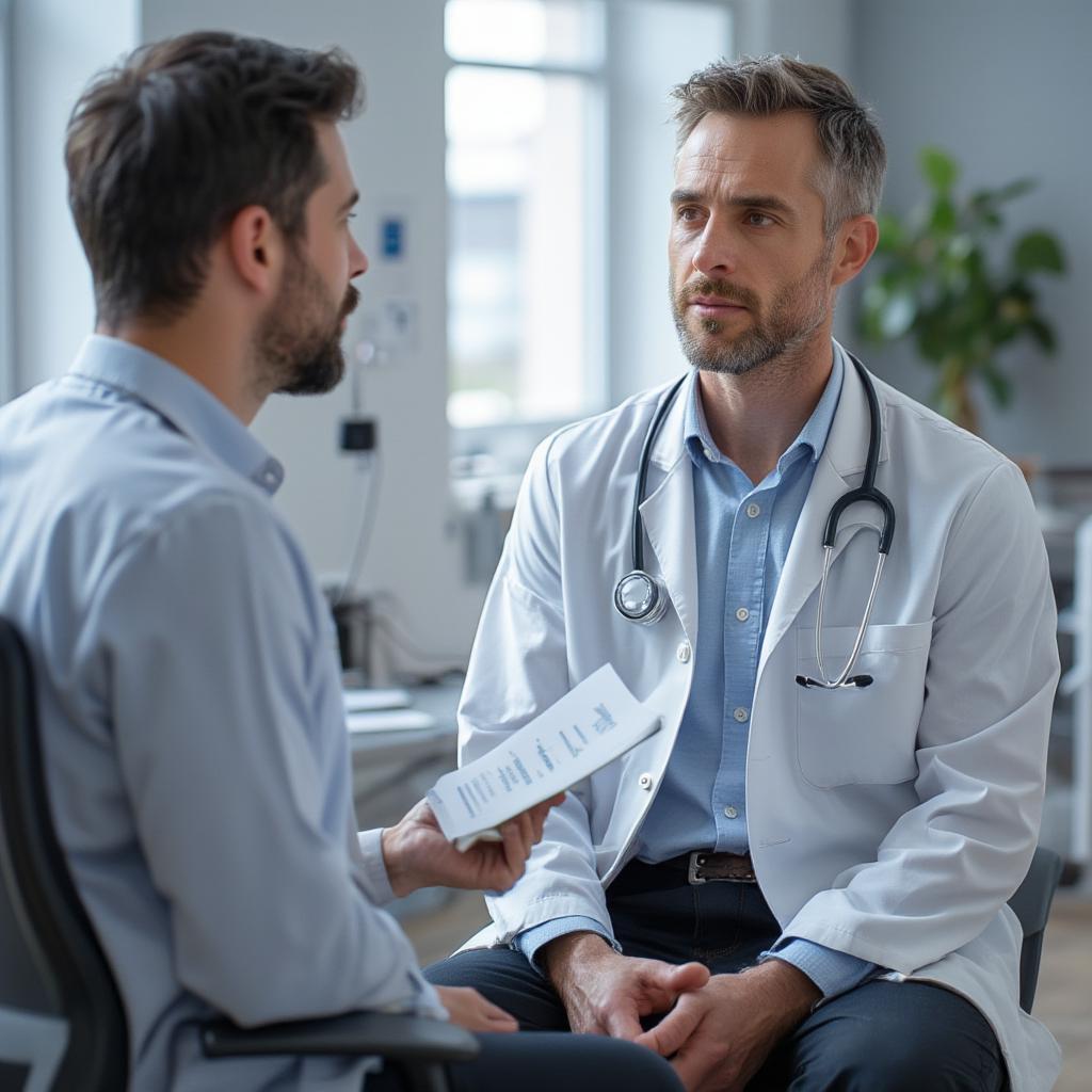 man receiving medical consultation