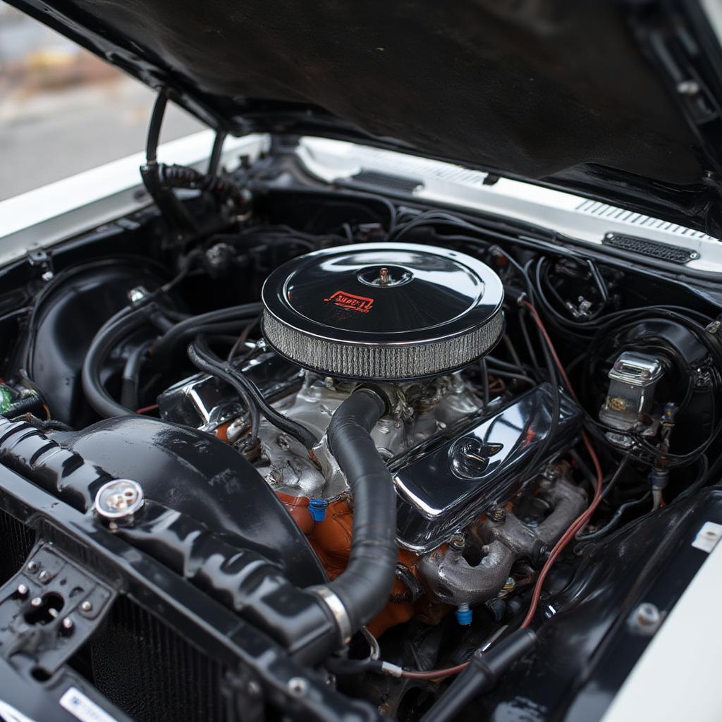 1969 Mercury Cyclone Spoiler II engine bay close-up details