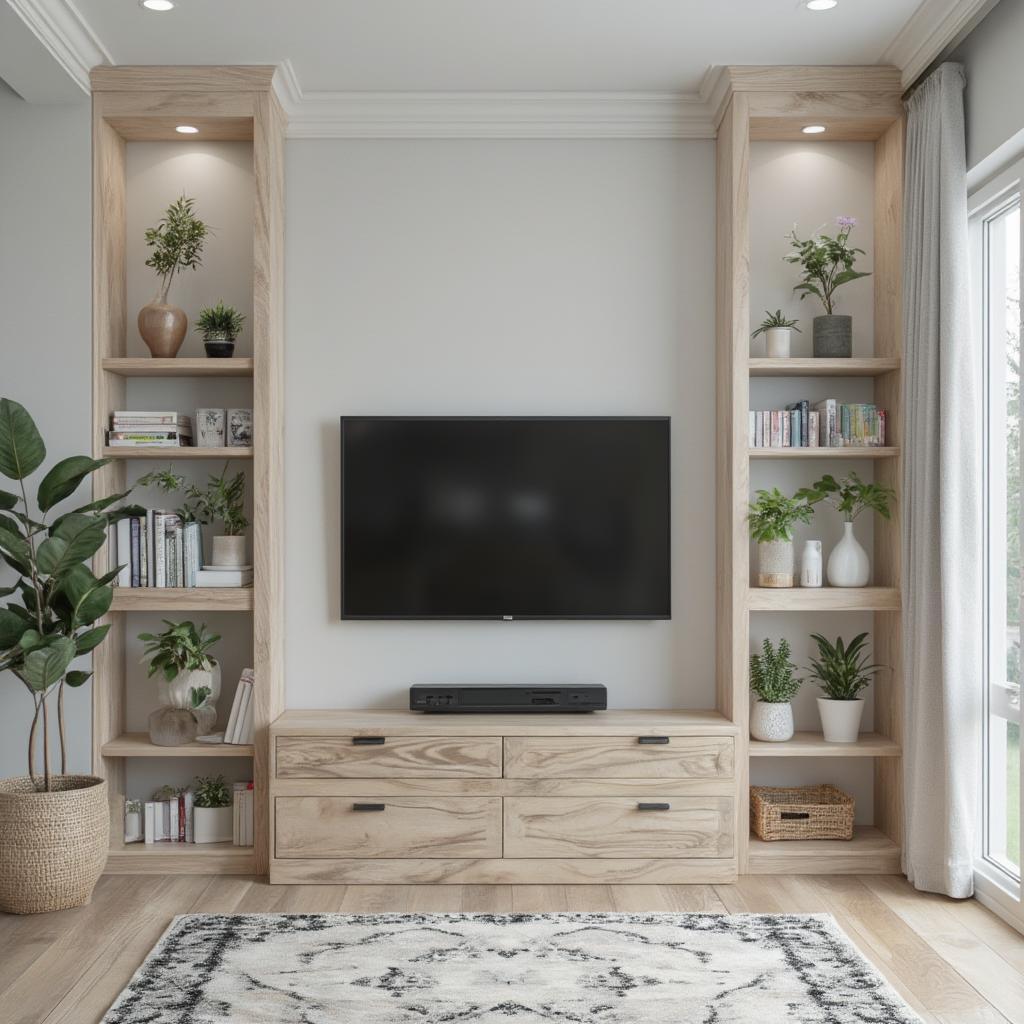 modern living room storage