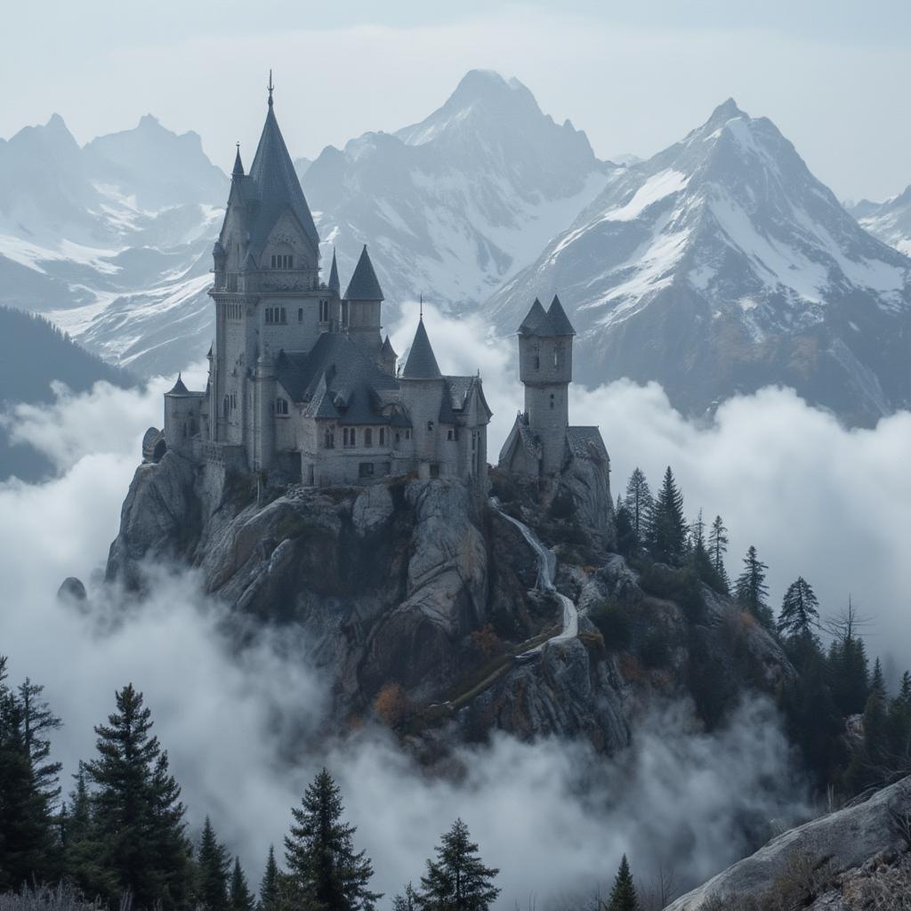 castle on mountain top