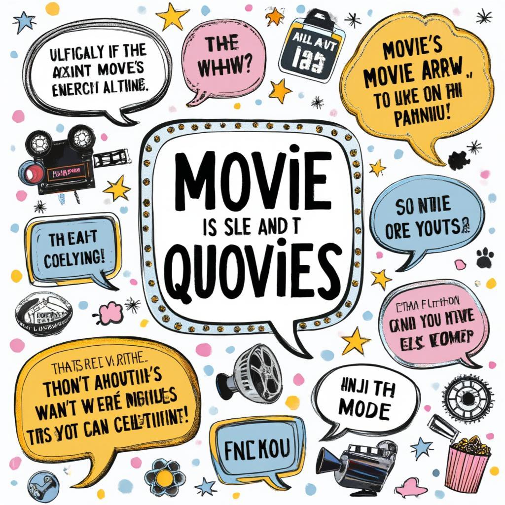 Quirky Speech Bubbles With Film Quotes