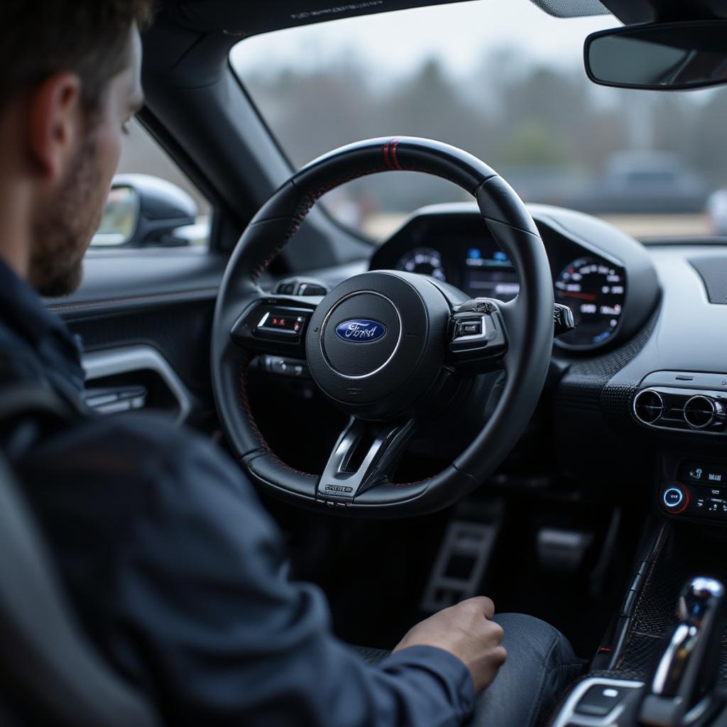 Close up of the new Ford GT MK IV's dashboard