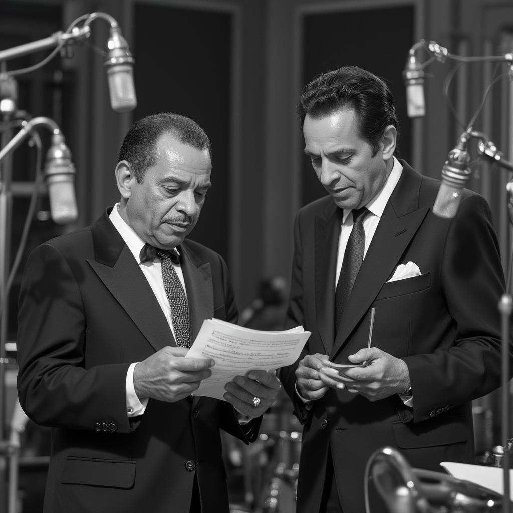 quincy jones and frank sinatra in recording studio