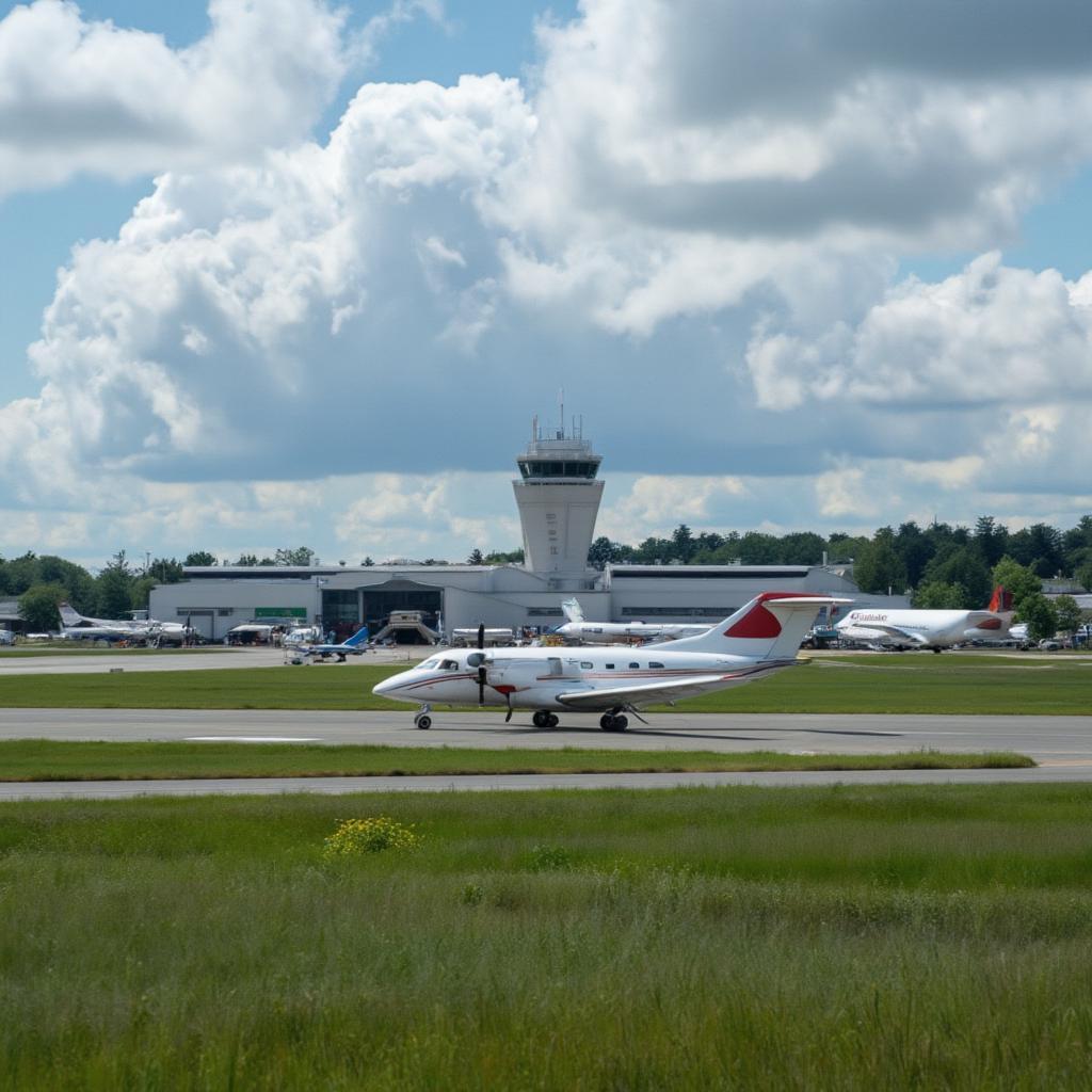 regional airport with hopper flight