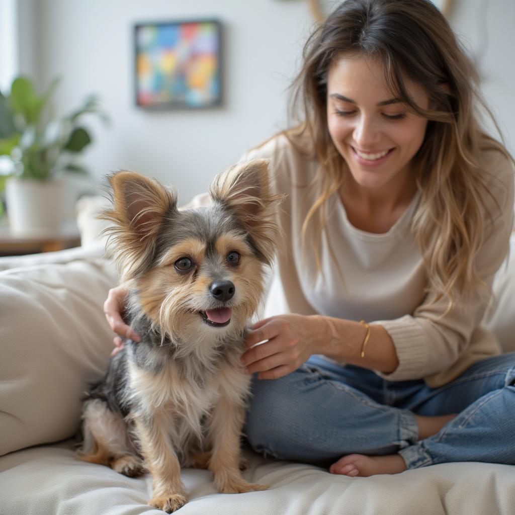 rescue dog happy in new home after adoption