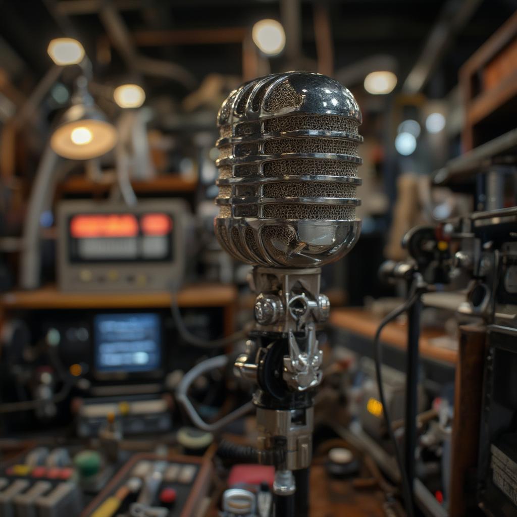 Vintage Microphone Radio Station