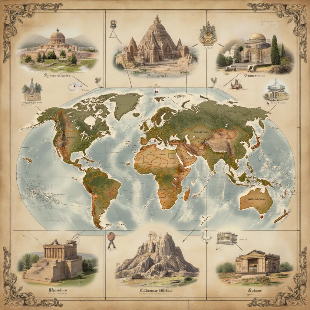 seven wonders of ancient world poster