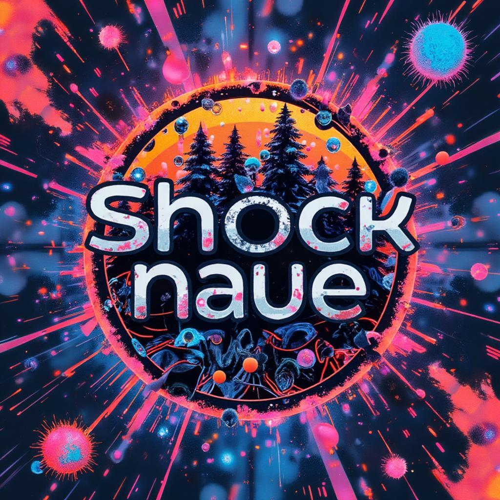 shock naue logo and grunge pop sound design concept