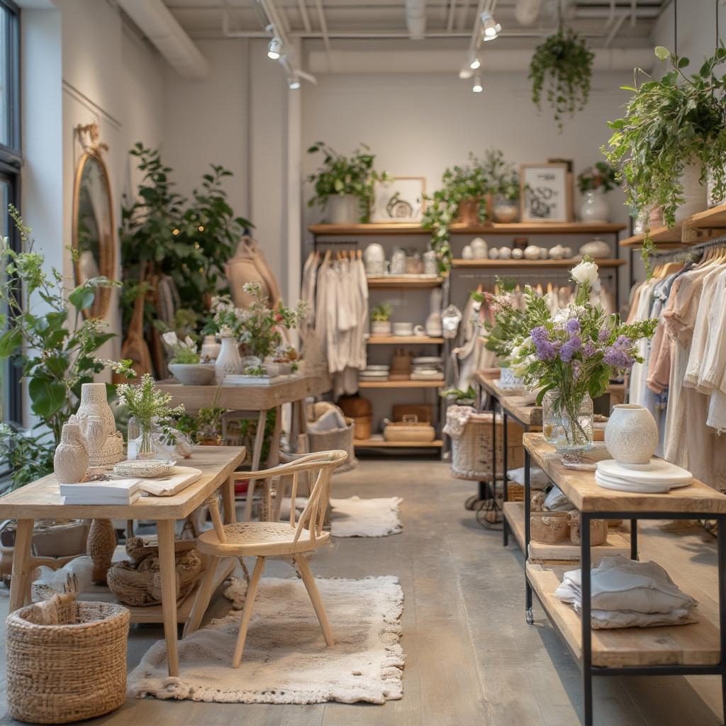 Interior of a lifestyle shop with unique products on display