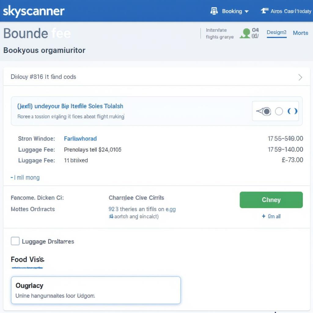 paying for luggage on skyscanner