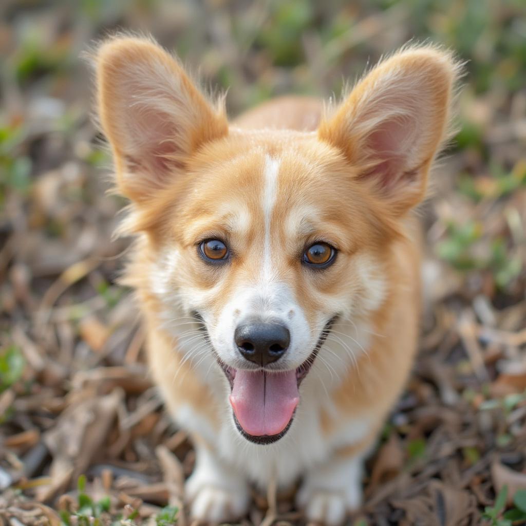 happy corgi smiling