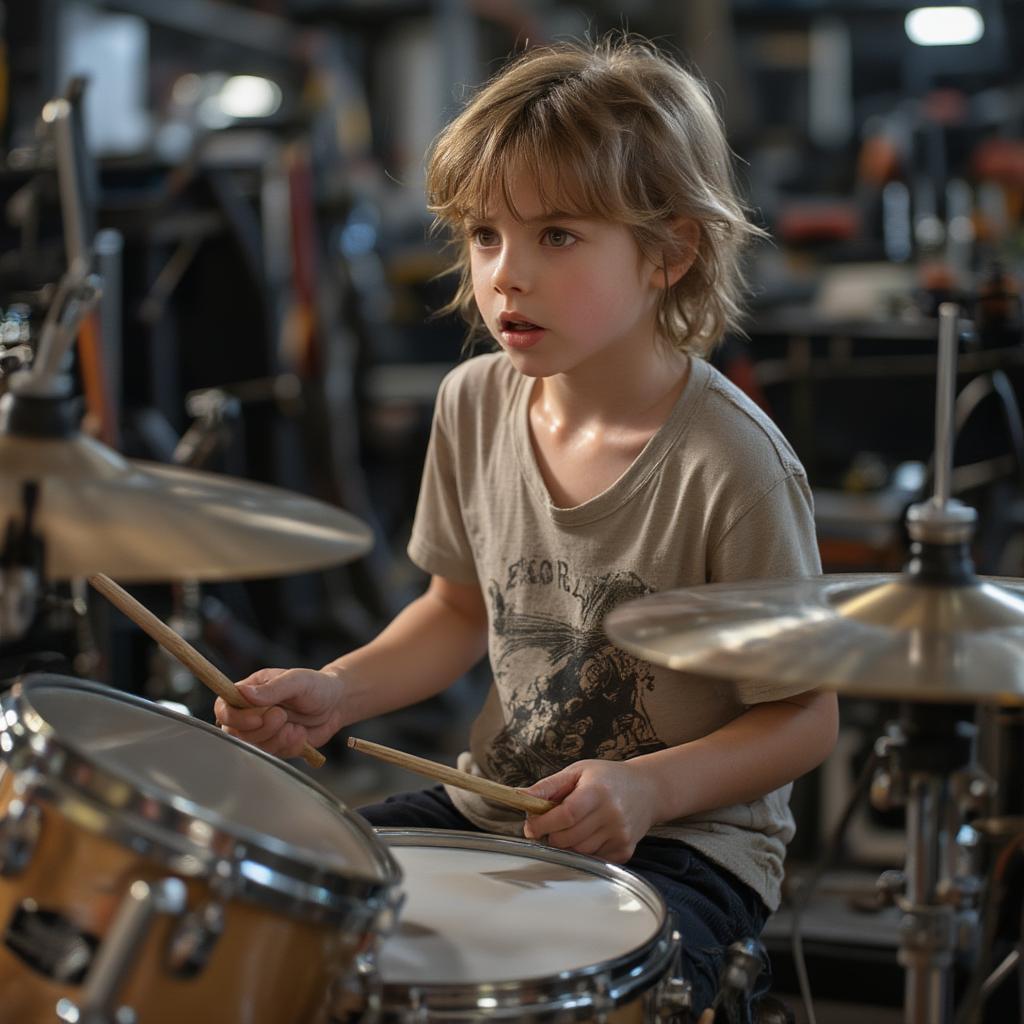 Young Taylor Hawkins Playing Drums