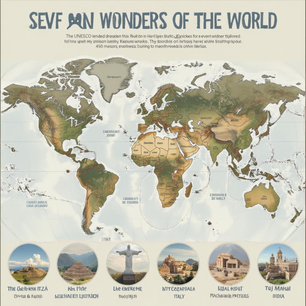 unesco seven wonders map