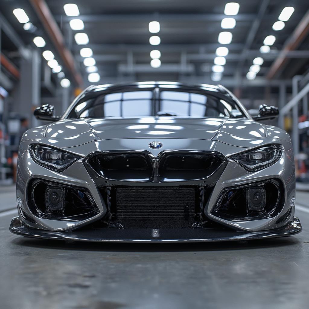 v8 supercar aerodynamic design showing the car's downforce features