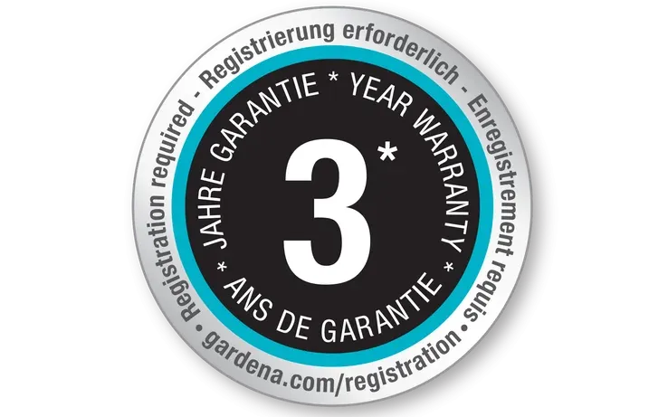 3 Jahre GARDENA Herstellergarantie nach Registrierung