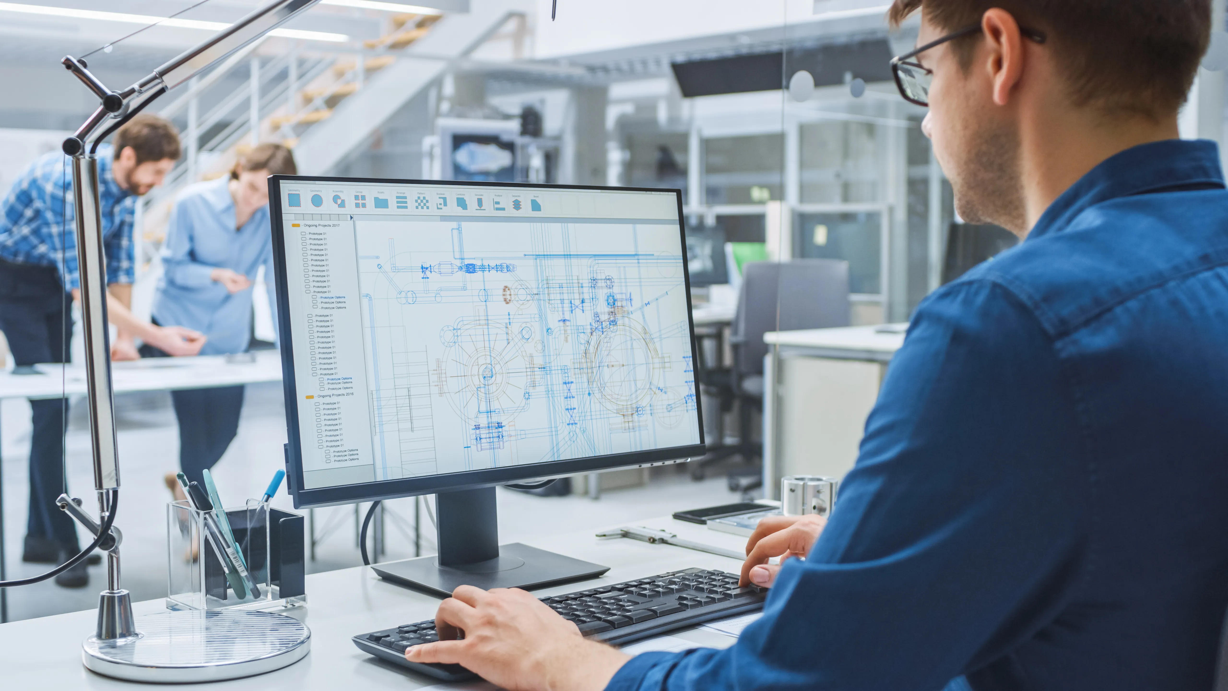 3D-Modell eines Zahnrads in CAD-Software