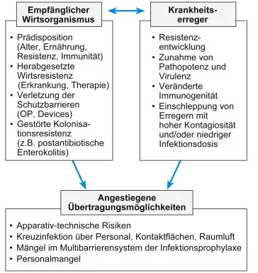 Abb. 5.1: Ursachenkomplex für Surgical Site Infections (SSI) im chirurgischen Bereich