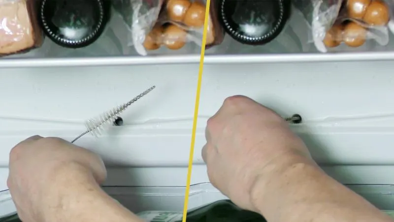 Abfluss mit der Bürste reinigen