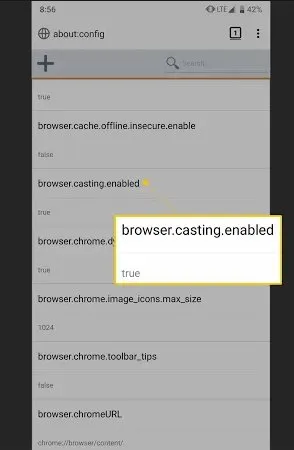 about:config Einstellung