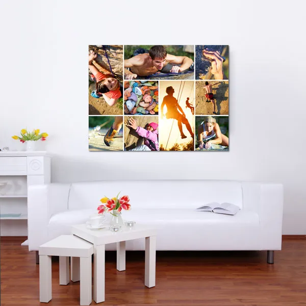 Acrylglas-Fotocollage mit verschiedenen Aktivitäten und Momenten