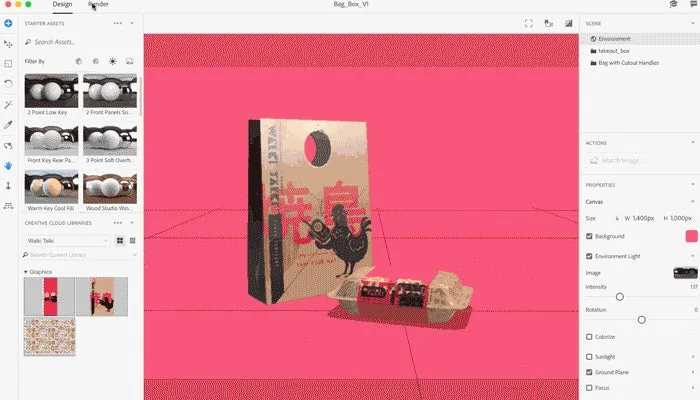 Adobe Dimension Exportoptionen für das finale Rendering