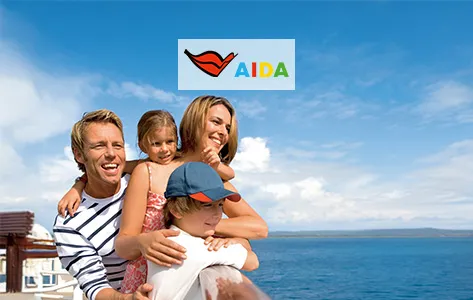 AIDA Familienkreuzfahrten Familie Reling glücklich