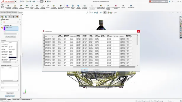 Aktualisierte Masseneigenschaften für Kabel und Leitungen im SOLIDWORKS 2020 Routing Modul