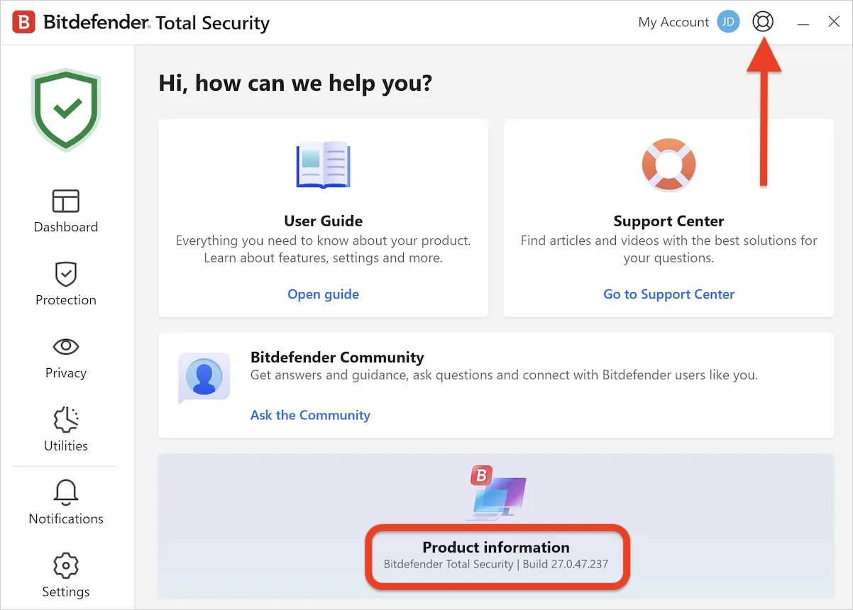 Aktuelle Version der Bitdefender Sicherheitslösungen für Windows
