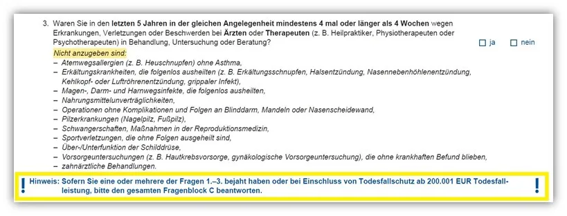 Allianz DLVAG Risikolebensversicherung Gesundheitsfragen 5 Jahre 3 Jahre – Detailansicht