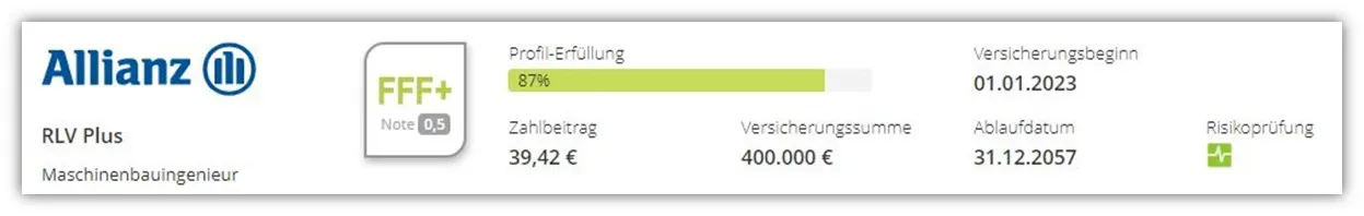 Allianz Risikolebensversicherung Maschinenbauingenieure