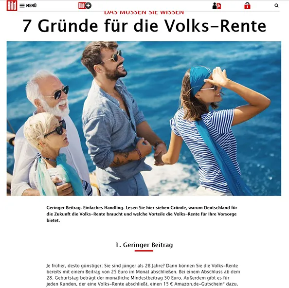 Altersvorsorge mit der Bild-Zeitung - Was taugt die „Volks-Rente“?
