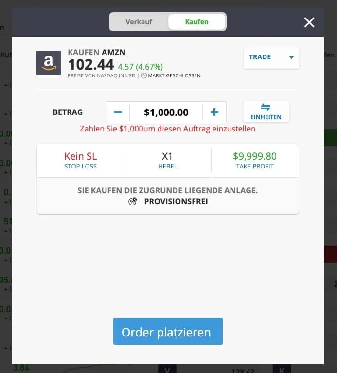 Amazon Aktie handeln eToro