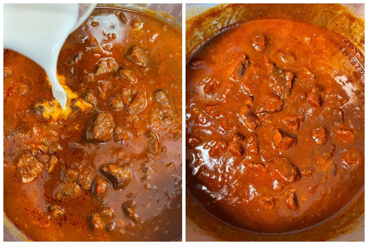 Andicken der Gulaschsoße mit Speisestärke, um eine perfekte Konsistenz zu erreichen