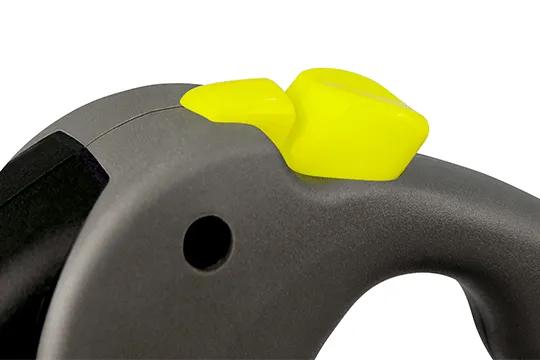 Animation, die das Bremssystem einer Flexi Leine 10m zeigt