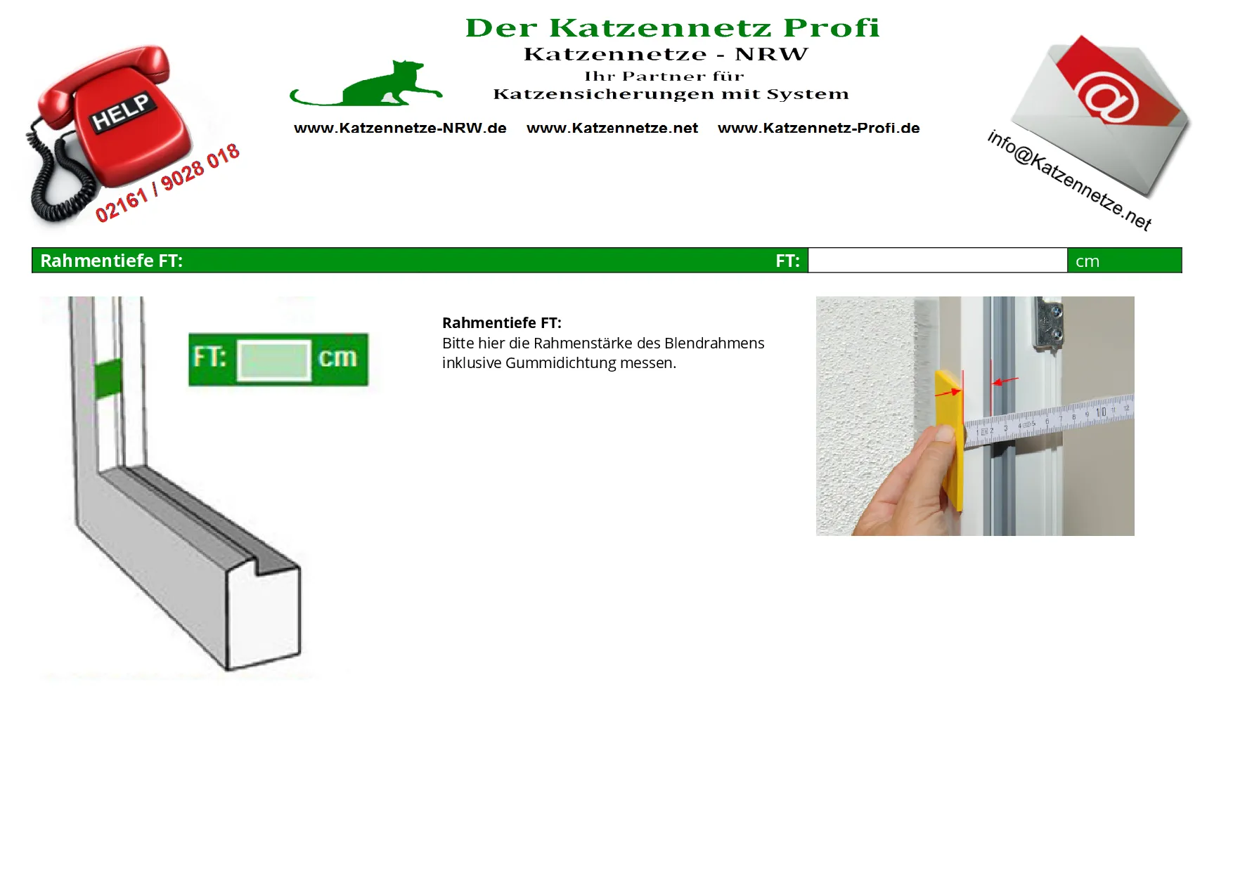 Anleitung zur präzisen Messung der Rahmentiefe für ein passgenaues Fenstergitter für Katzen
